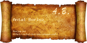 Antal Borisz névjegykártya