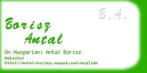 borisz antal business card